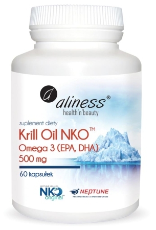ALINESS Krill Oil NKO Omega 3 z Astaksantyną Olej z Kryla NKO 500mg 60kaps