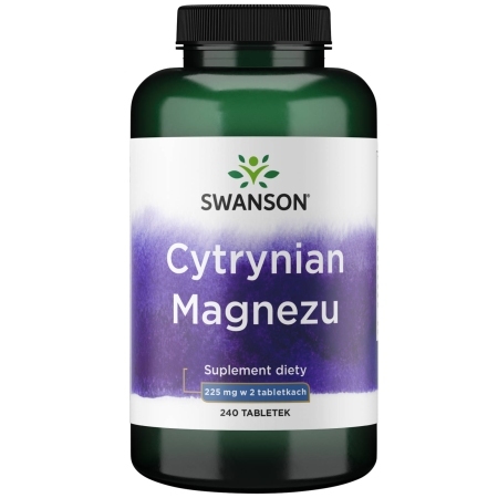 Swanson Magnez Cytrynian 225mg 240 tabl